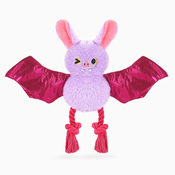 Pink Bat Crinkle Rope Toy