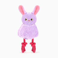 Pink Bat Crinkle Rope Toy