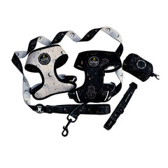 harness set with leash and poop bag and collar